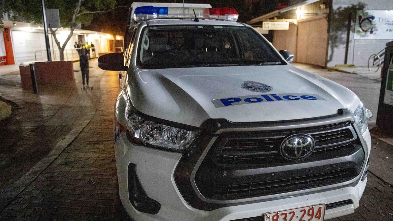 Police presence on the streets of Alice Springs at night. Picture Mark Brake