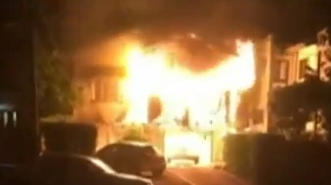 The house was gutted by fire. Picture: 7 News