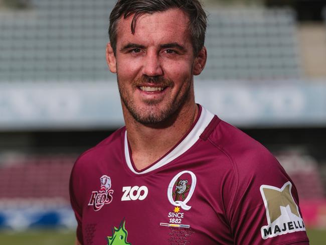 Reds lock Kane Douglas in the heritage jersey Queensland will wear on Saturday night.