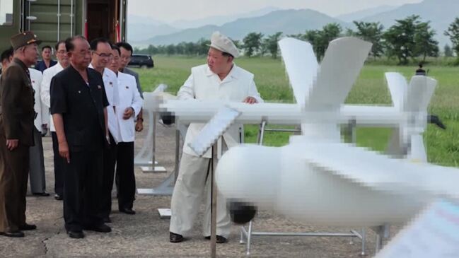 North Korea's Kim Jong-un oversees tests of 'suicide drones'