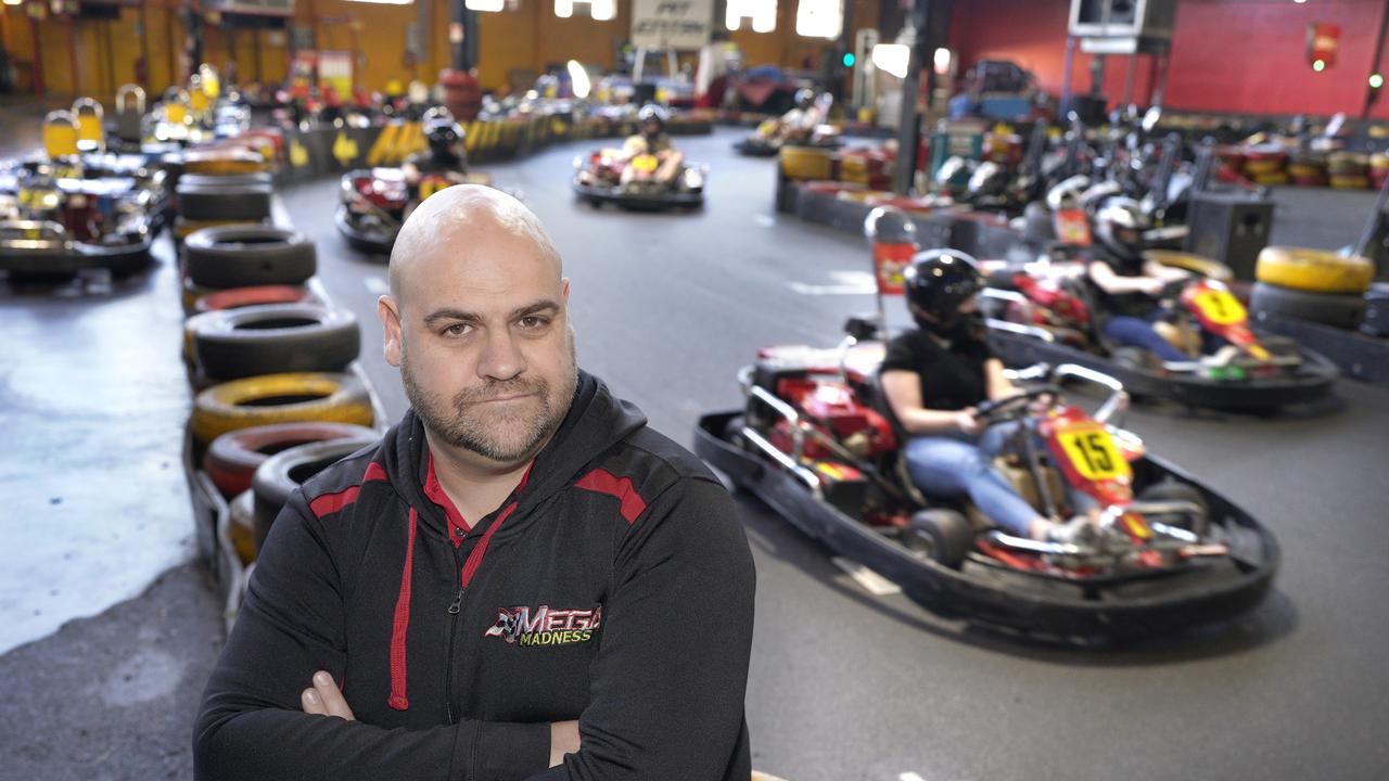 Mega Fast Karts Richmond owner Aaron Thompson at his business which will cease trading next month. Picture: Dean Martin