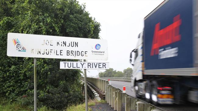 The Bruce Highway at the crossing of the Tully River, Euramo, where a 64-year-old Hull Heads man was killed on July 26, 2023. Picture: Peter Carruthers