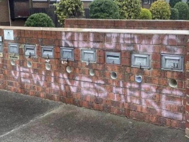 Disturbing anti-Semitic graffiti sprayed in Clayton in Melbourne. Picture: Supplied