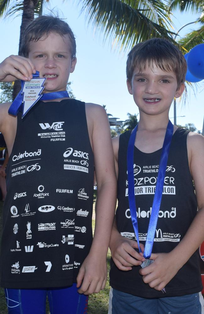 Austin and Stirling Edwards-Bland were in the back of their mother’s Rav4 when it and a Nissan Patrol crashed on the Bruce Highway at Gregory River on May 1, 2022. Photo Inge Hansen / Whitsunday Times.