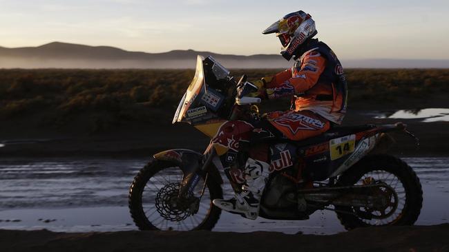 Britain's Sam Sunderland rides his KTM motorbike during the 8th stage of the Dakar Rally.