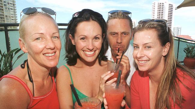 Rebecca Williams, Kim Kilbey, Jonathan Ward and Jill Waddy at The Drink, 2000.