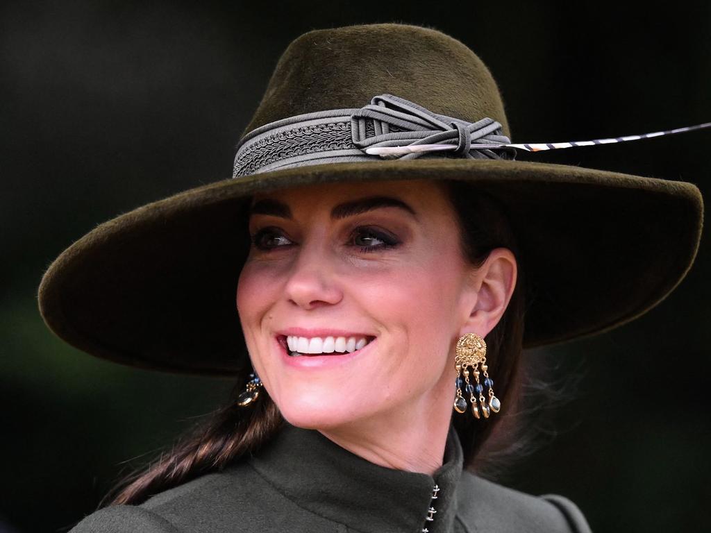 Catherine opted for a high-street earrings at last year’s traditional Christmas Day service at St Mary Magdalene Church in Sandringham. Picture: AFP