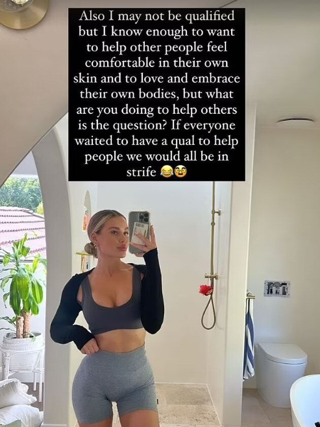 Skye Wheatley maintains that she is "qualified" to help others feel comfortable in their own skin. Photo: Instagram @skye.wheatley