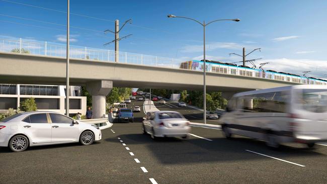 How the Toorak Rd level crossing will look when it’s removed.