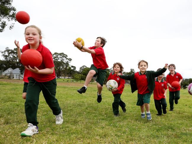 Buxton Public School students are excited about a grant of $25,000 which will be given to the school to replace play equipment which was lost in the bushfires late last year. Picture: Jonathan Ng