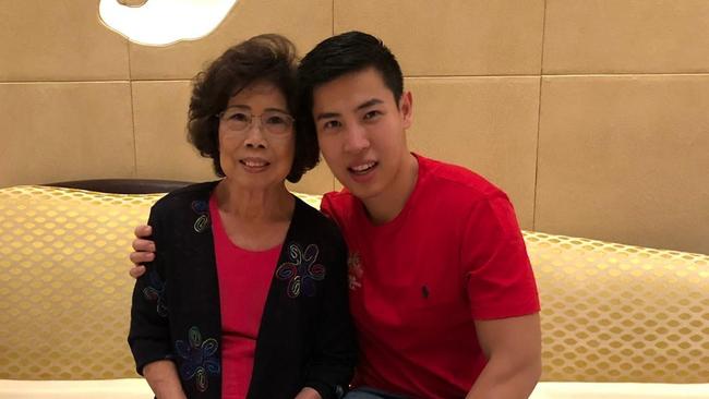 Dr Vincent Candrawinata with his grandmother. Picture: Supplied