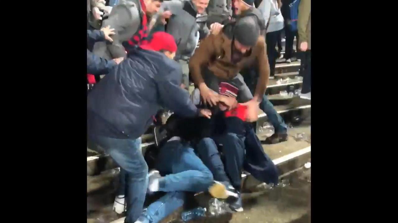 A brawl broke out after Geelong’s win over Melbourne.