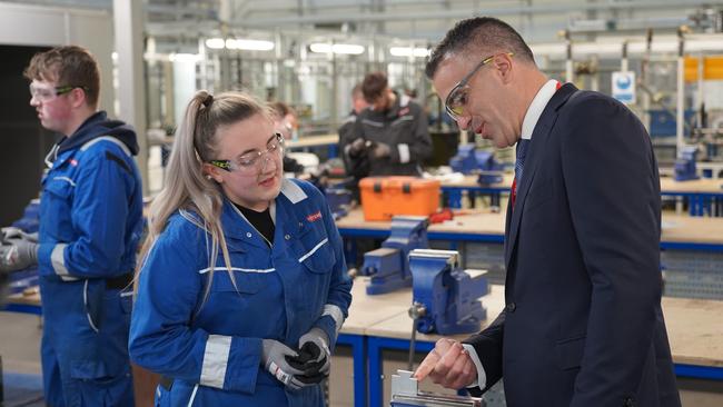 Premier Peter Malinauskas at BAE Systems Submarines Academy for Skills and Knowledge at Barrow-in-Furness, United Kingdom. Picture: BAE SYSTEMS