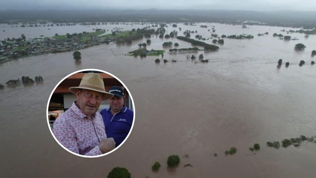 Tony Ball (inset) is devastated following the Taree flooding.