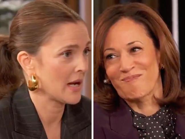 Drew Barrymore Slammed For Calling Kamala Harris “Momala Of The Country” In “Cringe” ‘Drew Barrymore Show’ Interview.