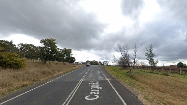 Cargo Rd, near Woods Lane, where a man has died following a single-vehicle crash in the state’s Central West overnight.