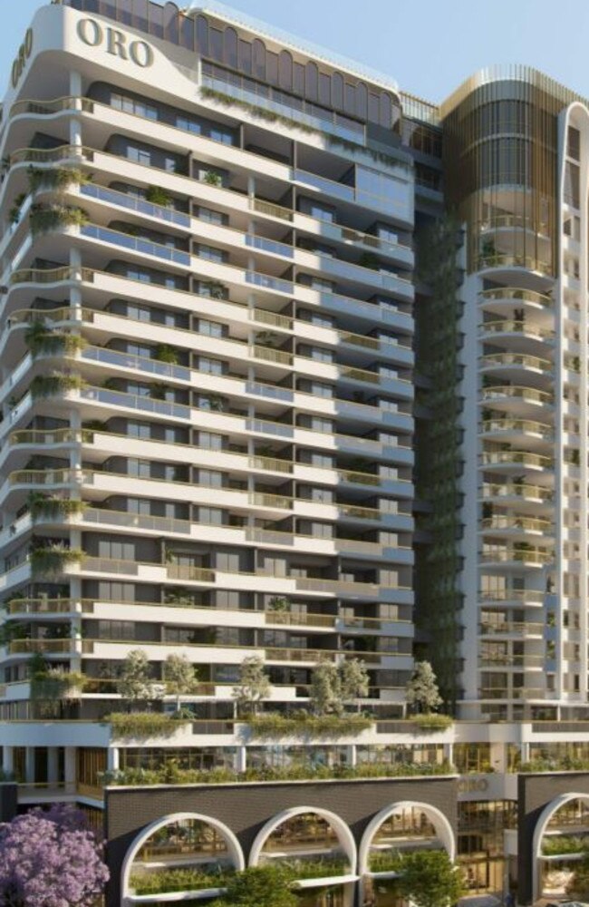 A render for a new tower in Newstead named Oro. Picture: PD Online/Urban Solutions Architects