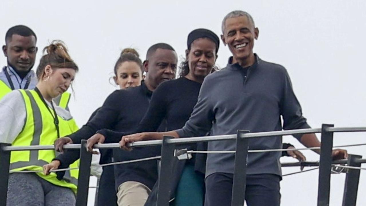 Barack and Michelle Obama, as well as their team, climbed the Sydney Harbour Bridge. Picture: Media Mode