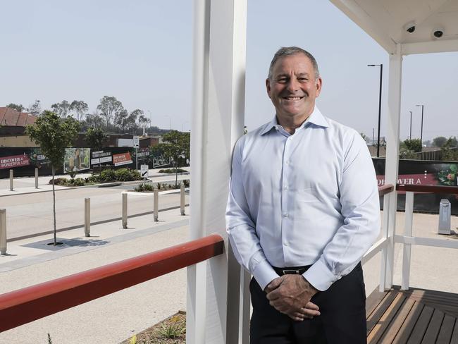 Consolidated Property exec chairman Don O'Rorke at Yeerongpillly Green. He is incorporating three historic buildings into the new $850M development (a mortuary is one of them). Don at one of the three sites. Pic Mark Cranitch.