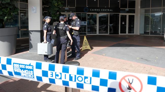 A crime scene was established at the busy shopping centre.