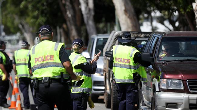 Police conduct a RBT operation during Queensland Road Safety week. Picture: Stewart McLean.