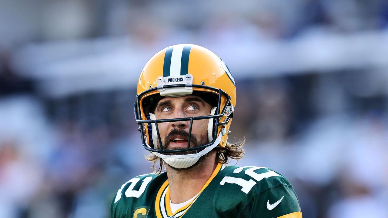 JACKSONVILLE, FLORIDA - SEPTEMBER 12: Aaron Rodgers #12 of the Green Bay Packers reacts against the New Orleans Saints during the second half at TIAA Bank Field on September 12, 2021 in Jacksonville, Florida. Sam Greenwood/Getty Images/AFP == FOR NEWSPAPERS, INTERNET, TELCOS &amp; TELEVISION USE ONLY ==