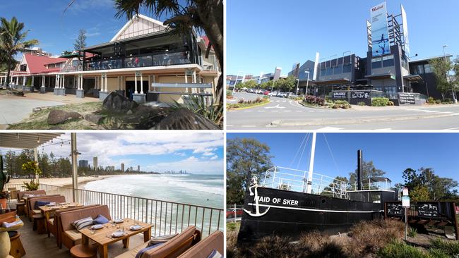 Well-known spots in Kirra, Helensvale, Burleigh and Nerang.