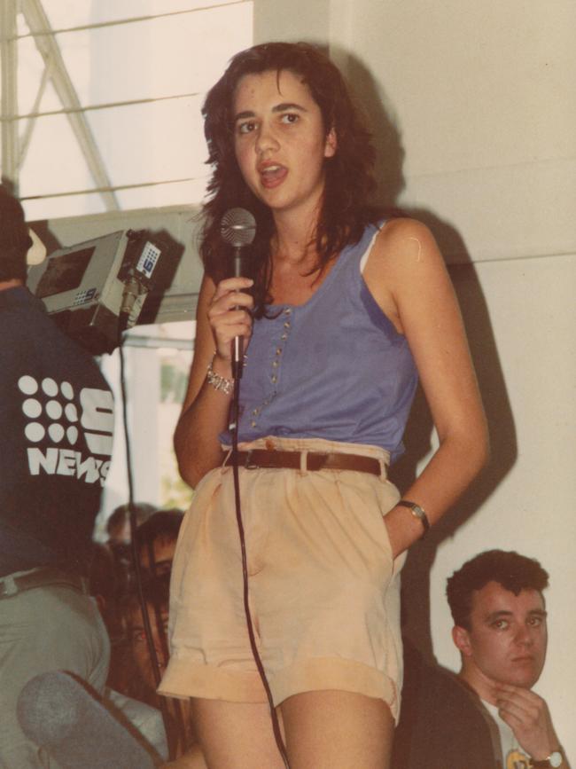 A youthful Ms Palaszczuk in her student activist days at the University of Queensland. Picture: Michael Aird