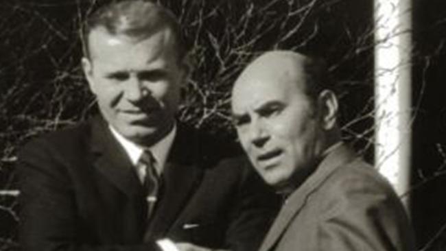 KGB station chiefs in Canberra in 1971, Geronty Pavlovich Lazovik, left and Ivan Stenin.