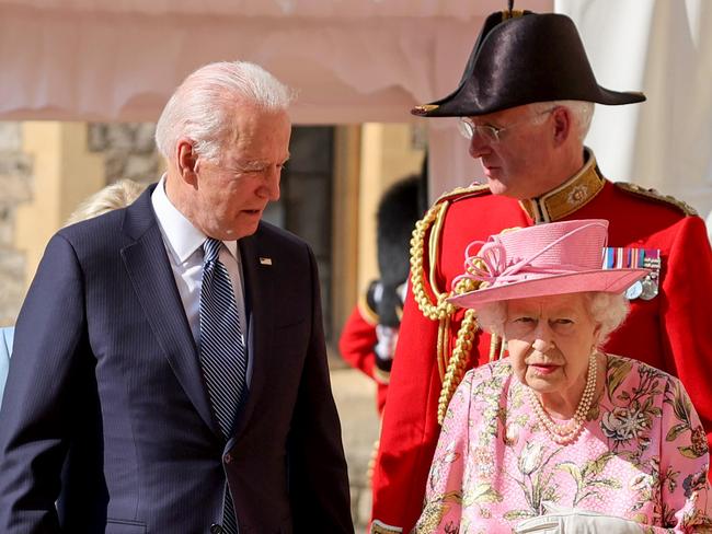 The Queen with Joe Biden during an official engagement in June. Picture: Getty Images