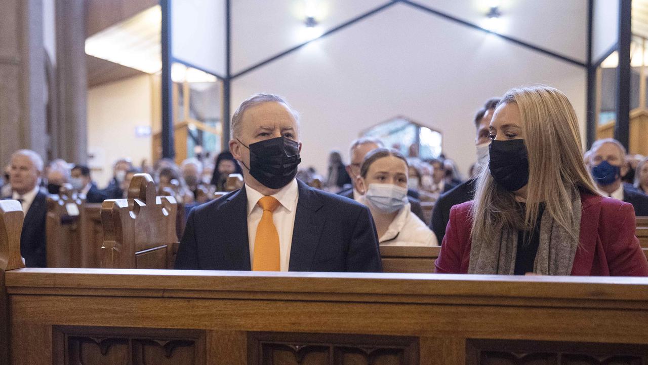 Anthony Albanese attended an early-morning church service in Canberra. Picture: NCA NewsWire / Gary Ramage