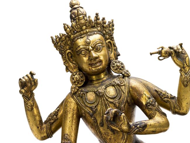 Sino-Tibetan deity (detail), gilt copper alloy, gift of Dame Eadith Campbell Walker, 1927. Picture: Marinco Kojdanovski