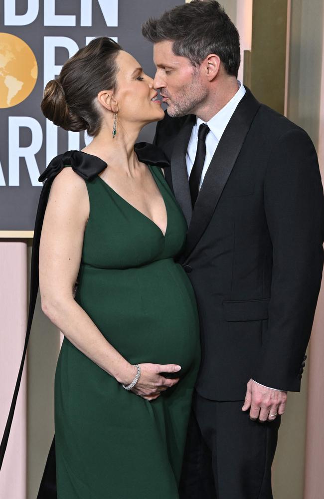 Swank and husband Philip Schneider at the Golden Globes in January. Picture: Frederic J. Brown/AFP