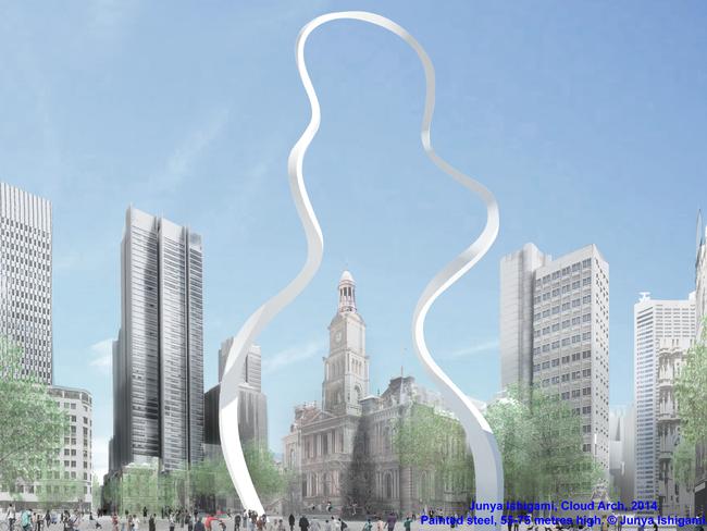 An artist’s impression of Junya Ishigami’s Cloud Arch sculpture.