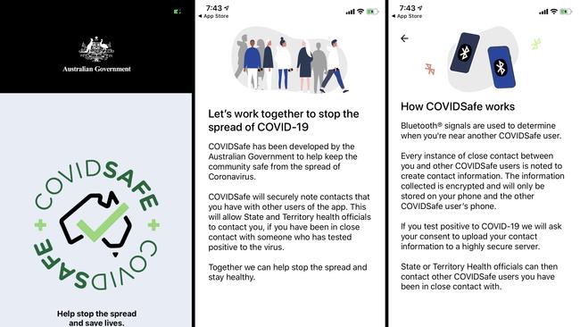 Covidsafe app screengrabs - iphone. Custom Crop 650 x 460.