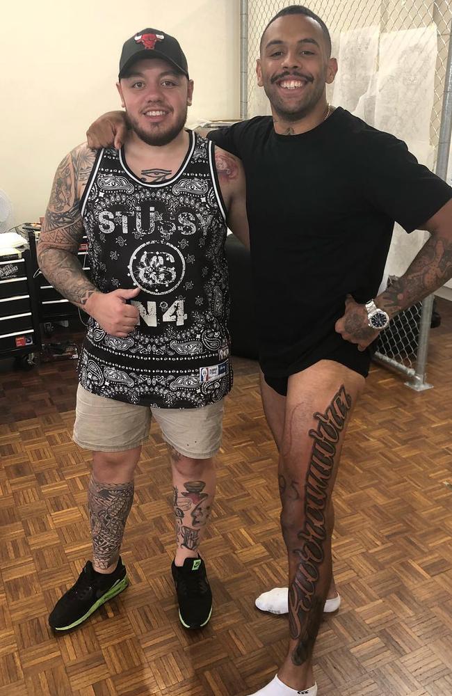 Josh Addo-Carr looking pleased with his tattoo artist.