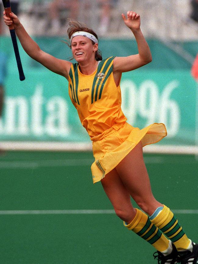 Roche celebrates during the 1996 match against Argentina.