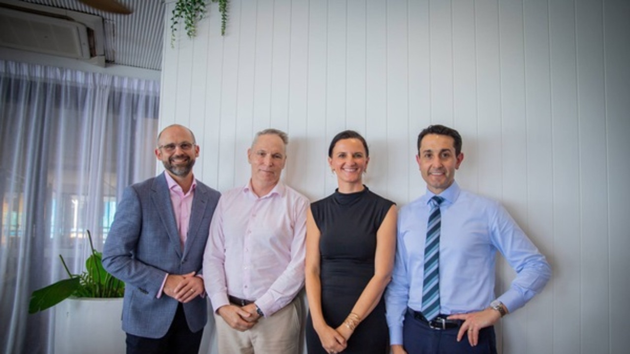 Treasurer David Janetzki, Townsville Enterprise chair Kevin Gill and CEO Claudia Brumme-Smith, and Premier David Crisafulli. Picture: Supplied.