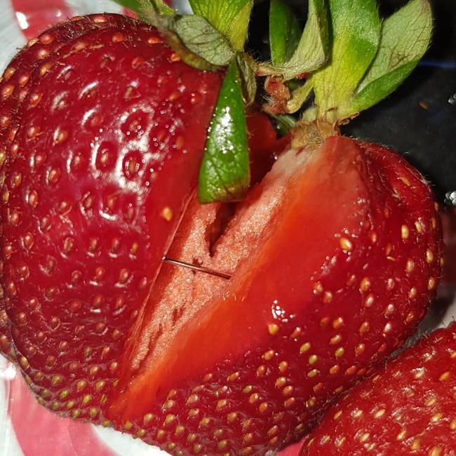 One of the strawberries found to contain a needle