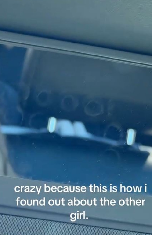 A woman caught her partner cheating through noticing these marks on his car mirror. Image: TikTok