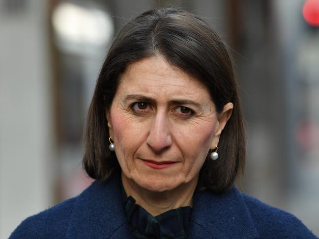 NSW Premier Gladys Berejiklian speaks to the media during a press conference at Town Hall Station in Sydney, Wednesday, July 3, 2019. The State Government announced that day time city testing of Light Rail Vehicles along George Street in the CBD will begin with the first vehicle expected to reach Circular Quay by August. (AAP Image/Dean Lewins) NO ARCHIVING