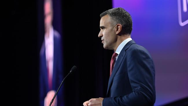 Premier Peter Malinauskas announcing South Australia's Housing Road Map in a major speech at the Adelaide Convention Centre. Picture: Keryn Stevens