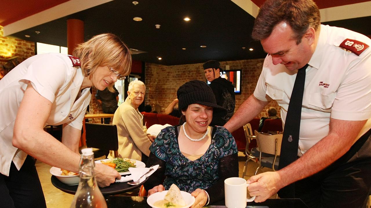 Brendan and Sandra Nottle at the Salvos cafe in Bourke St.