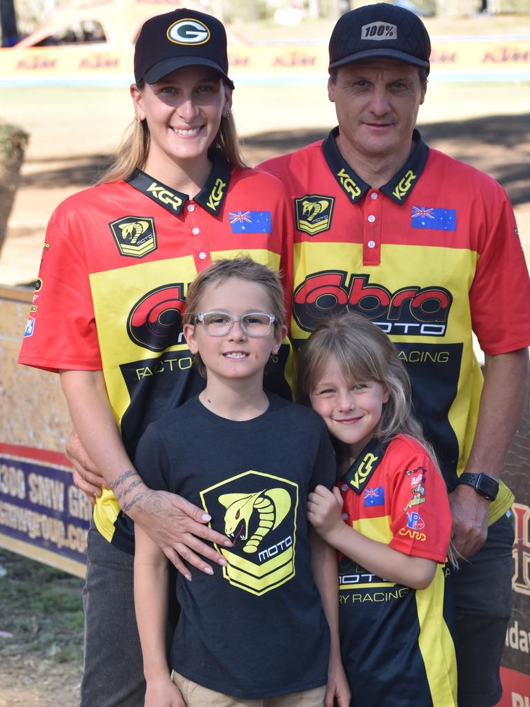 The Gold Coast's Loni, Peter, Polly and Rowdy Rabjones at the KTM Australian Junior Motocross Championships at Rockhamptonâ€™s Six Mile Raceway, September 28 to October 1, 2022.
