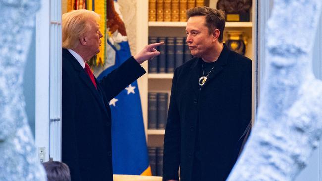 Donald Trump and Elon Musk in the Oval Office in March. Picture: AFP