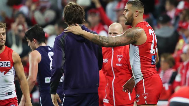 Buddy checks on Hamling the final siren. Picture. Phil Hillyard