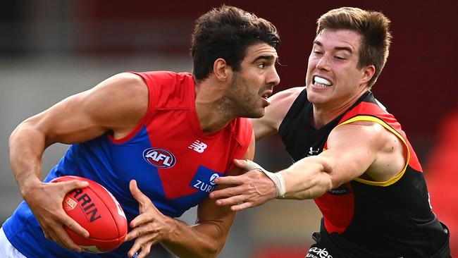 There was plenty of off-season chatter about Zach Merrett potentially seeking a move away from Essendon, but nothing eventuated. Picture: Quinn Rooney/Getty Images