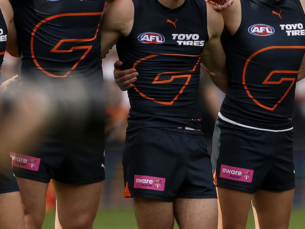 Giants line up for the anthem during the AFL Qualifying Final between the Sydney Swans and GWS Giants at the SCG on September 7, 2024. Photo by Phil Hillyard(Image Supplied for Editorial Use only - **NO ON SALES** - Â©Phil Hillyard )