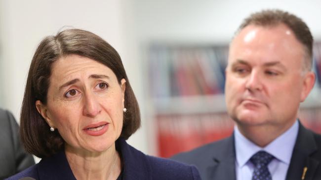 Premier Gladys Berejiklian and Adam Crouch. Picture: Sue Graham