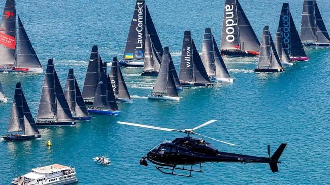 The start of the 2022 Rolex Sydney to Hobart yacht race. Picture Carlo Borlenghi